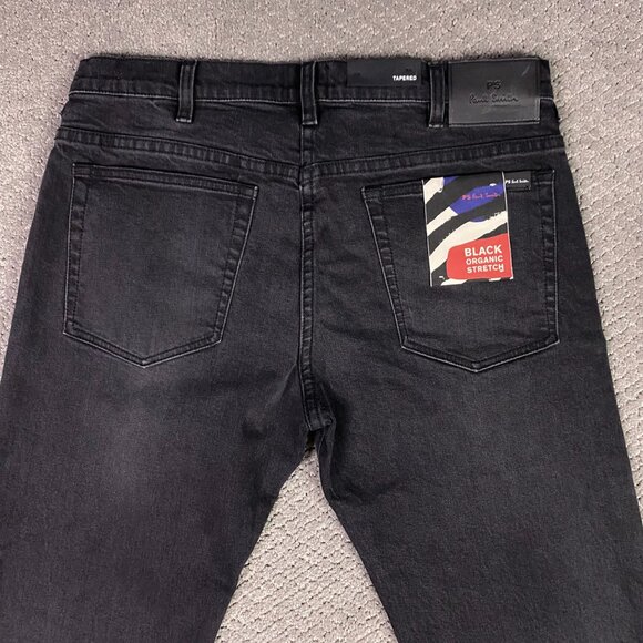NWT Paul Smith Tapered Fit Black Organic Stretch Jeans Men's 30 Measure 32 x 31 - Picture 7 of 16